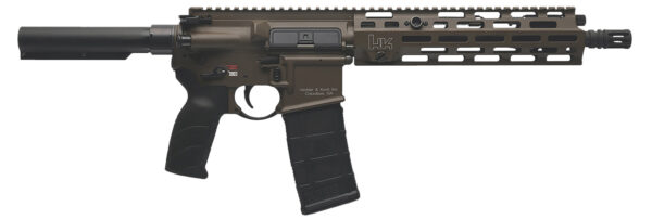 HK 81001202 MR556 A4 5.56x45mm 10+1 11" Black Threaded Barrel, M-LOK Handguard, Patriot Brown Picatinny Rail Receiver, Black Synthetic 6 Position Stock, Black Polymer Grip, Ambidextrous