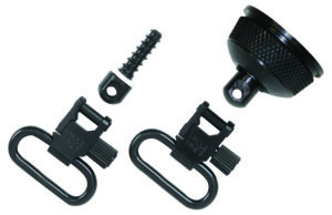 Uncle Mike's 18002 Mag Cap Swivel Set made of Steel with Blued Finish, 1" Loop Size & Quick Detach Style for 12 Gauge Remington 870 Express with Wood Stock Includes Two Super Swivels