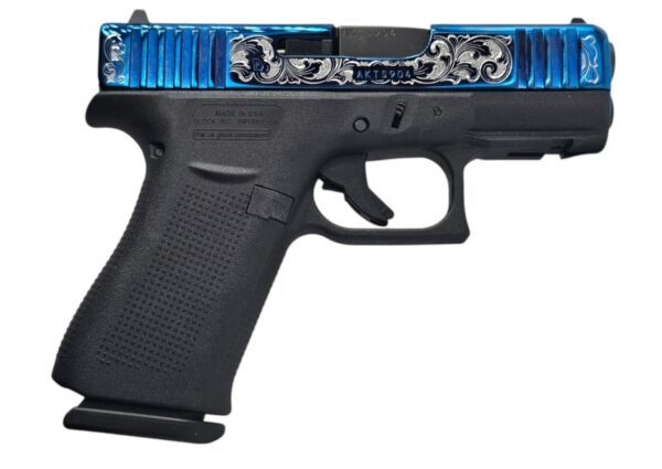 Glock 43X Pistol, 9mm, Blue Engraved, 10-Round