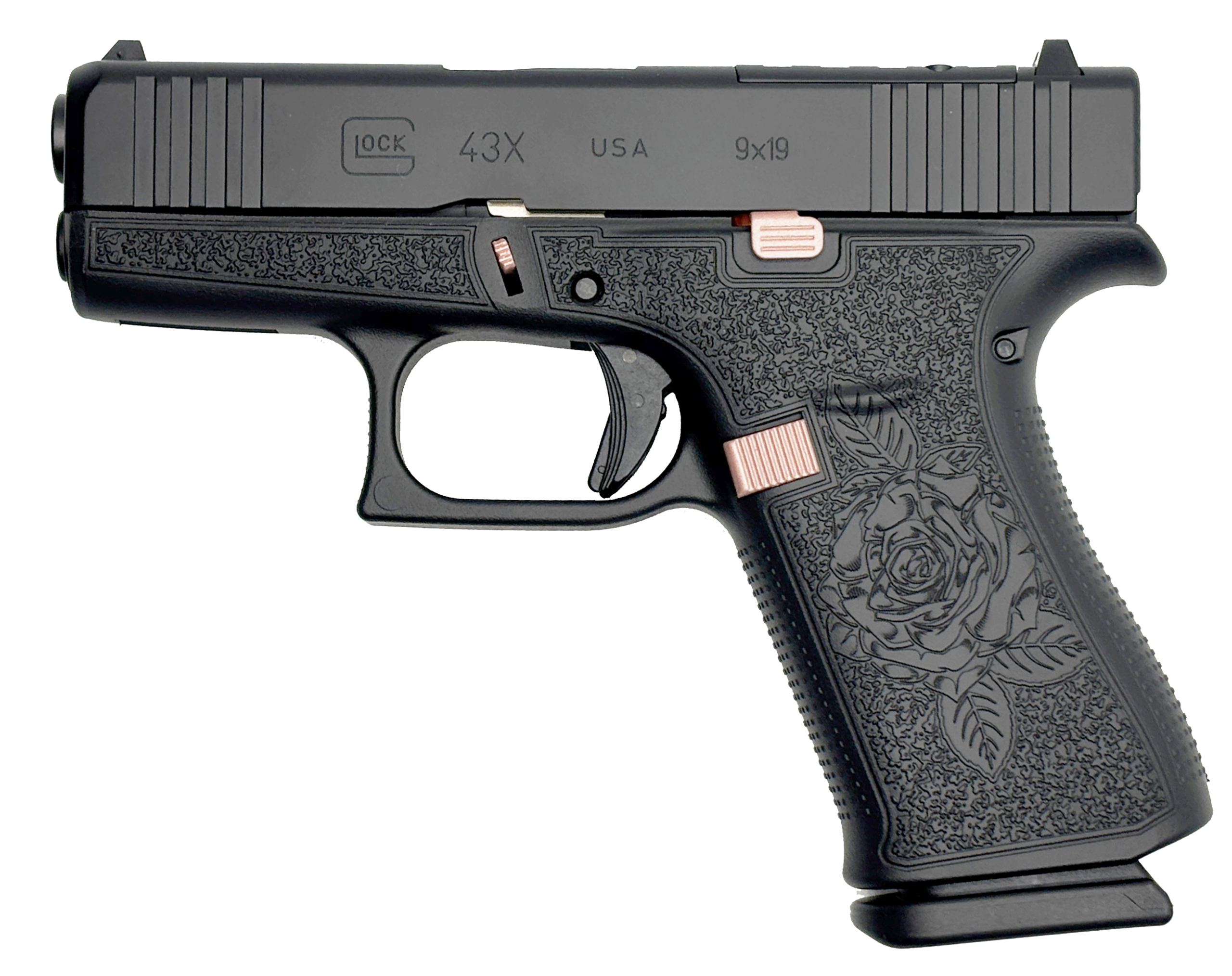 Glock 43X Pistol, 9mm, Black Rose, 10-Round - Glock