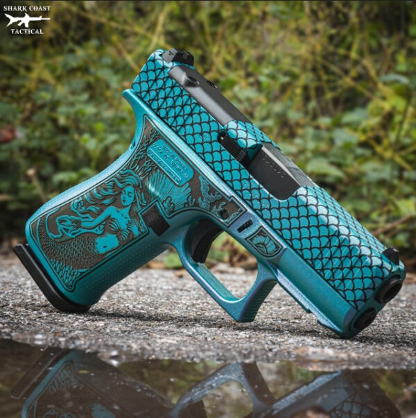 Glock 43X RMR-Cut Pistol, 9mm, Mermaid Cerakote, 3.4-Inch Barrel, 10-Round