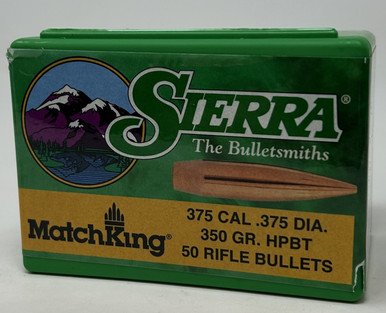 Sierra MatchKing 375 Caliber 350gr Hollow Point Boat Tail Bullets