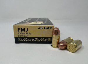 Sellier & Bellot 45 GAP Ammunition 230 Grain Full Metal Jacket SB45GAP 50 Rounds