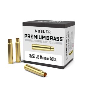 Nosler Premium Unprimed Brass 8x57mm JS Mauser Rifle Cases, 50-Count