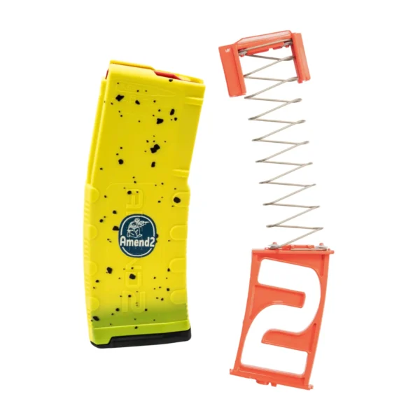 AMEND2 M2 5.56MM 20RD AR15 WITH RED FOLLOWER YELLOW BANANA POLYMER MAGAZINE ( 50 PER CASE )