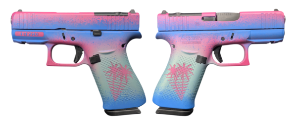 Glock 43X MOS Pistol, 9mm, Miami Themed Finish, 3.39-Inch Barrel, 10-Round