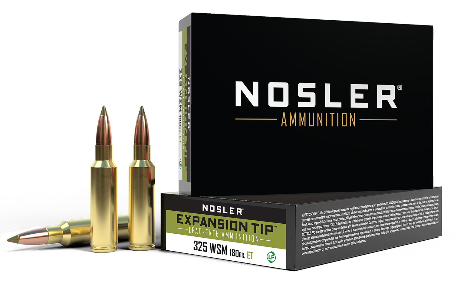 Nosler Trophy Grade E-Tip 325 WSM 180gr Lead-Free Ammo, 20-Round Box