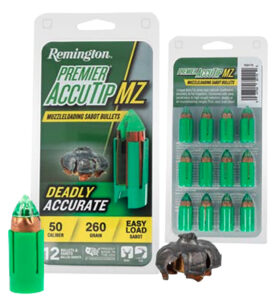 Remington Ammunition R20179 Premier AccuTip 50Cal 260gr Sabot Slug 12 Per Box/12 Case