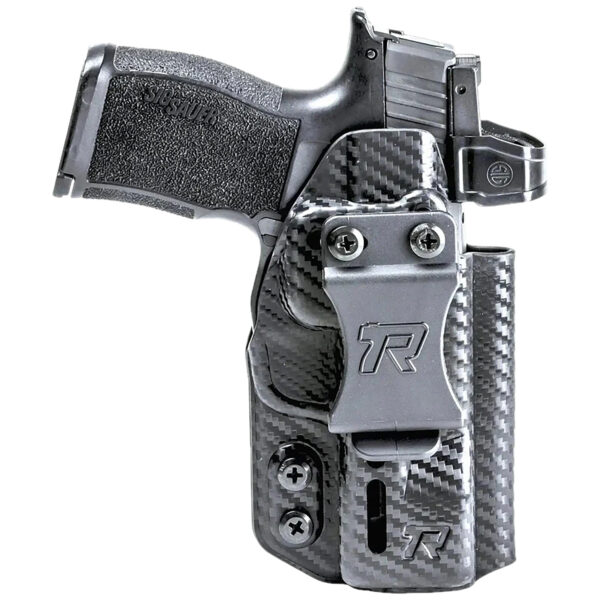 Rounded Gear RGDRUIDSIGXMACROCFAM Druid IWB/OWB Black Carbon Fiber Kydex Fits Sig P365 X Macro Ambidextrous