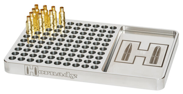 Hornady Red Aluminum Reloading Block, 100-Round Capacity