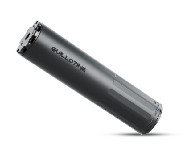 BOSS GUILLOTINE - 1/2-28 - STANDARD END CAP 5.56 DEDICATED DUTY RATED SILENCER STAINLESS NITRIDED CORE STANDARD END CAP NON-GAS BLOWBACK ACTION (BOLT GUN PISTON ETC) GU-15060-556-SS-12-SE-BLK