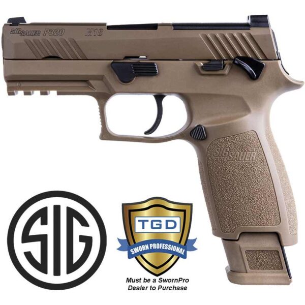 P320 M18 9MM 3.9 inch barrel 1-17 Round and 2-21Round Mags Coyote with Night Sig