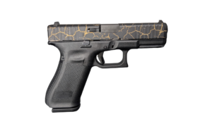 Glock 45 V Craquelure Pistol, 9mm, Black/Gold Slide, 17-Round