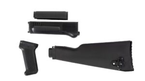 0009422 arsenal black polymer stock set with stainless steel heat shield for milled receivers