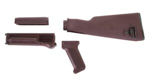 0012721 arsenal plum polymer stock set with stainless steel heat shield for milled receivers
