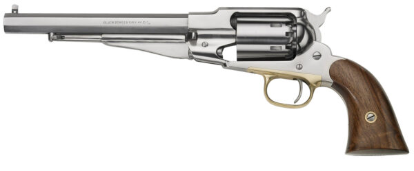 Pietta PF58SS448 1858 Remington Army 44 Cal 8" 6rd Stainless Steel Frame, Cylinder & Octagon Barrel, Walnut Grip, Brass Trigger Guard