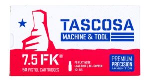 Tascosa Ammunition TMTAMMOF7 7.5FK 101gr Spoon Tip 50 Per Box/12 Case