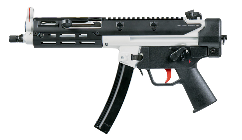 PTR 9B 8.86" 9MM 30rd Pistol, Galactic White w/ Red & Black