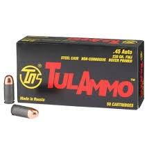 Tula 45 Auto Ammunition 230 Grain Full Metal Jacket 50 rounds