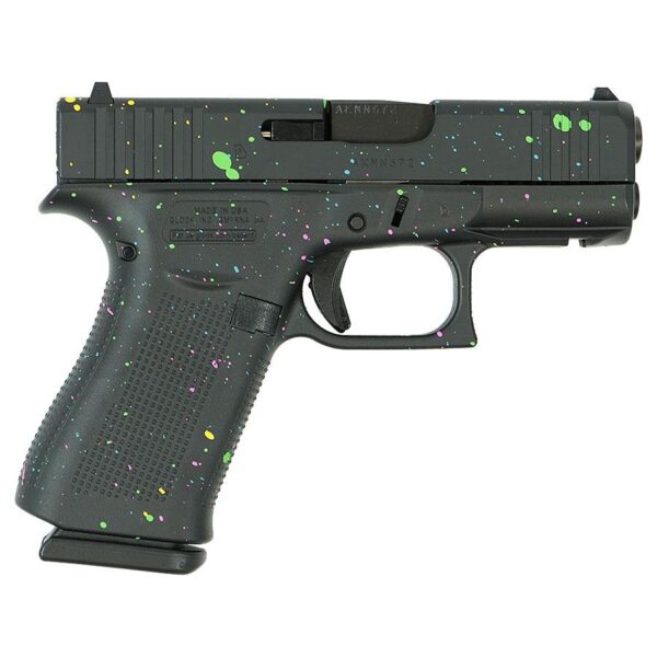 Glock 43X Custom Pistol, 9mm, Multi-Color Splatter Finish, 10-Round