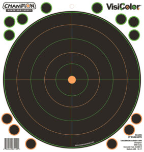 Champion Targets 46136 VisiColor Self-Adhesive Paper Black/White 8" Bullseye 5 Pack