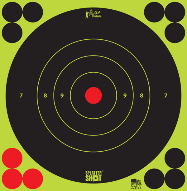 Pro-Shot SplatterShot 6-inch Bullseye Targets, Black/Green 12-Pack