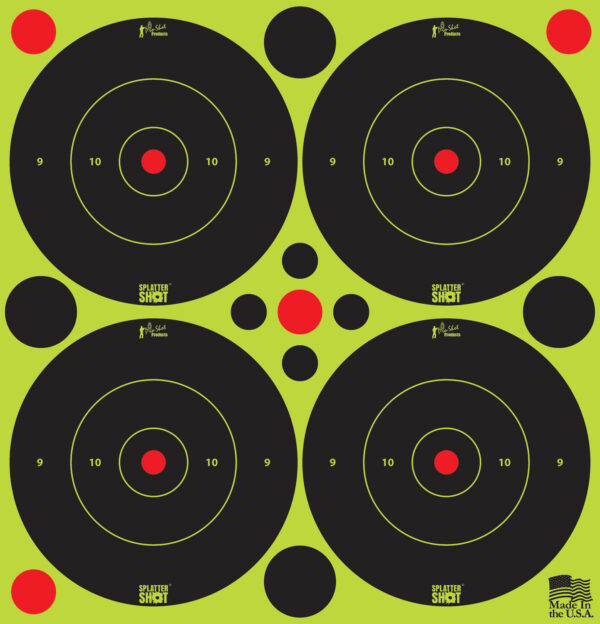 Pro-Shot SplatterShot 3-inch Bullseye Targets, Black/Green 12-Pack/48
