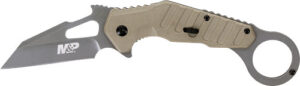 S&W M&P Extreme Ops 3-Inch Spring-Assist Karambit Knife, FDE