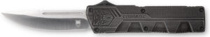 CobraTec Knives SWCTLWDNS Lightweight 3.25" OTF Drop Point Plain D2 Steel Blade/Stonewashed Aluminum Handle Includes Pocket Clip