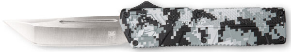 CobraTec Knives WDCCTLETNS Lightweight 3.25" OTF Tanto Plain D2 Steel Blade/Winter Digi Camo Aluminum Handle Includes Pocket Clip