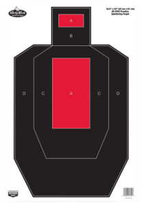 Birchwood Casey 35743 Dirty Bird IPSC Tagboard Hanging Pistol 16.50" x 24" Black/Red White Impact Splatter 3 Per Pkg