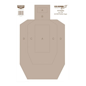 Birchwood Casey 37206 EZE-Scorer IPSC Silhouette Paper Hanging Universal 12" x 18" Tan 10 Pk.