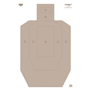 Birchwood Casey 37029 EZE-Scorer IPSC Silhouette Paper Hanging Universal 23" x 35" Tan 5 Pack