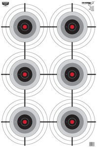 Birchwood Casey 37038 EZE-Scorer 6-Bullseye Paper Target 23" x 35" 100 Per Pack