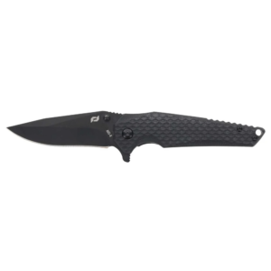 Schrade Fanatic Folding Knife, 3.25-Inch AUS-8 Black Oxide Blade, Black G10 Handle