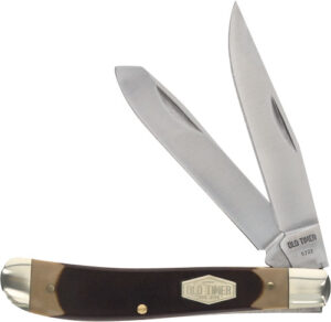 OLD TIMER KNIFE GUNSTOCK TRPPR - 2-BLADE 3.1" S/S DELRIN