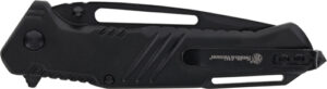 Smith & Wesson Extreme Ops Tanto Folding Knife, Glass Breaker, Black