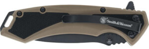 Smith & Wesson Extreme Ops Spring Assist Folding Knife, Flat Dark Earth