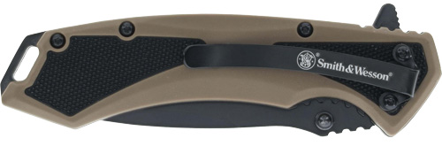 Smith & Wesson Extreme Ops Spring Assist Folding Knife, Flat Dark Earth