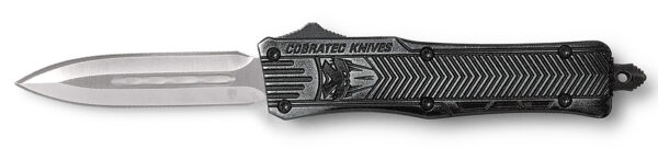 CobraTec Knives SSWCTK1SDAGNS CTK-1 Small 2.75" OTF Dagger Plain D2 Steel Blade/Stonewashed Aluminum Handle Features Glass Breaker Includes Pocket Clip