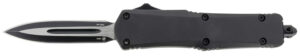 Templar Knife SBR131 Gen II Small 2.69" OTF Dagger Plain Black Oxide Stonewashed 440C SS Blade, 4.31" Black Aluminum/Rubber Handle, Glass Breaker
