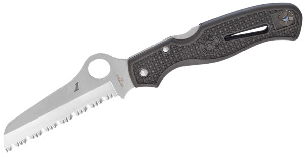 Spyderco C89SBK Atlantic Salt 3.69" Folding Sheepsfoot Serrated H1 Steel Blade Black Molded FRN Handle Includes Pocket Clip