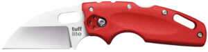 Cold Steel Tuff Lite Folding Knife, Red Handle, Clip Point Blade