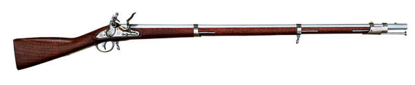 Taylors & Company 210091 1816 Harpers Ferry Pedersoli Flintlock 41.75" White Steel Round Barrel & Receiver, Fixed Walnut Stock