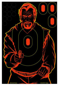 Birchwood Casey Shoot-N-C 12″ x 18″ Bad Guy 12-Pack Target, Black/Red