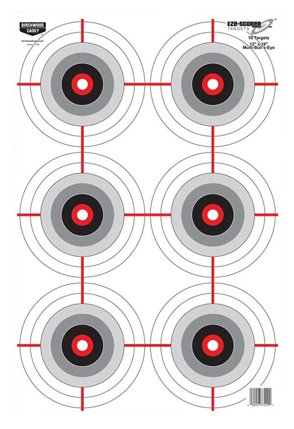 Birchwood Casey 37063 EZE-Scorer Bullseye Paper 12" x 18" Black/White Pkg of 100