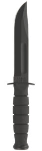 Ka-Bar 1256 Fighting/Utility 5.25" Fixed Clip Point Plain Black 1095 Cro-Van Blade, Black Kraton G Handle, Includes Sheath
