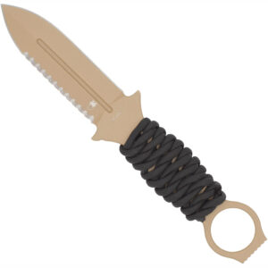 CobraTec Ringed Claymore 1 Side Serrated Dagger Fixed Blade Coyote - additional view