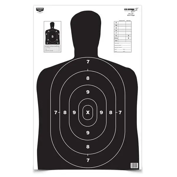 B/C TARGET EZE-SCORER 23"x35" BLACK SILHOUETTE PAPER BC27 5/PK ( 6 PER CASE )