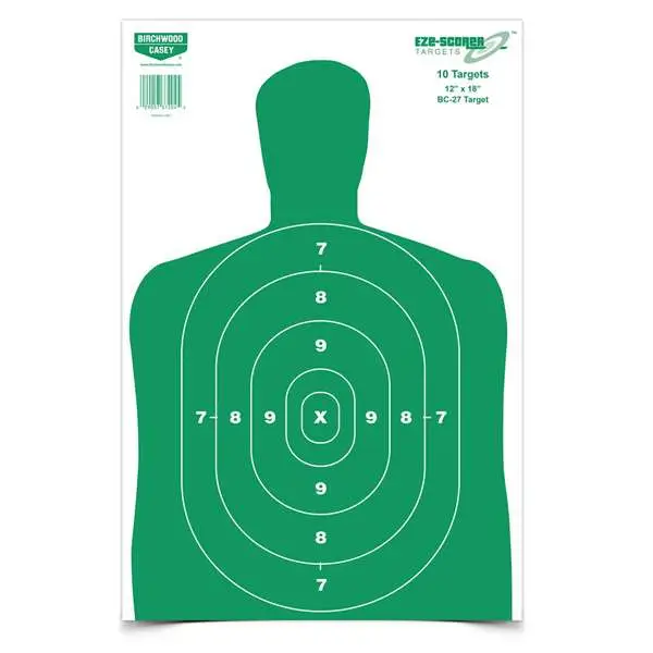 B/C TARGET EZE-SCORER 12"x18" GREEN PAPER BC27 10/PK ( 12 PER CASE )